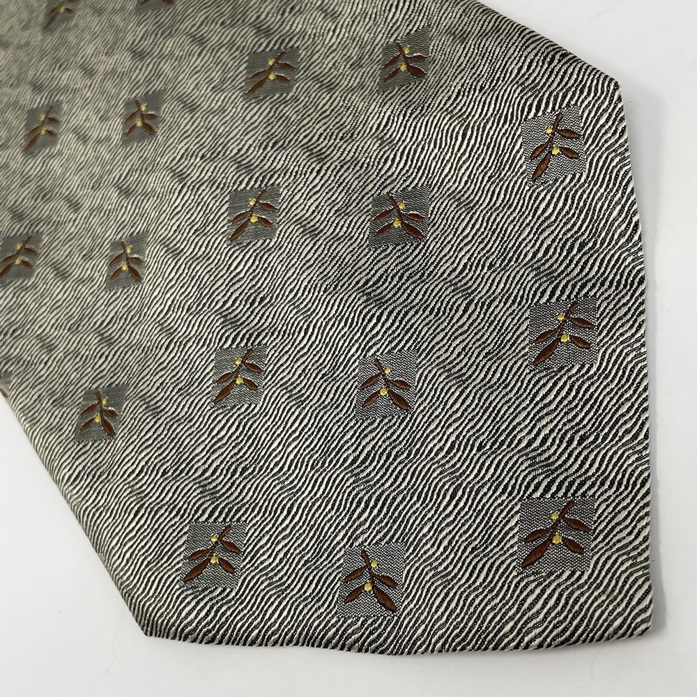 Galante Uomo Tie Handmade Italy Silk Brown Cream Gray VTG 4x56" Pattern Classic - Picture 1 of 8